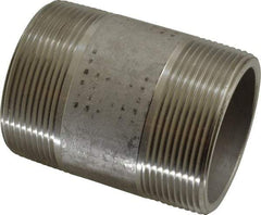 Merit Brass - Schedule 80, 2" Pipe x 3" Long, Grade 316/316L Stainless Steel Pipe Nipple - Seamless & Threaded - Best Tool & Supply