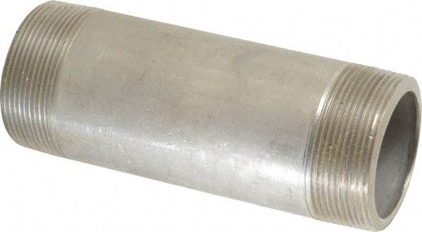 Merit Brass - Schedule 80, 2" Pipe x 6" Long, Grade 316/316L Stainless Steel Pipe Nipple - Seamless & Threaded - Best Tool & Supply