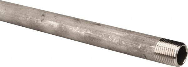 Merit Brass - Schedule 40, 1/2" Pipe x 24" Long, Grade 304/304L Stainless Steel Pipe Nipple - Welded & Threaded - Best Tool & Supply