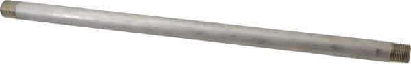 Merit Brass - Schedule 40, 1/2" Pipe x 18" Long, Grade 316/316L Stainless Steel Pipe Nipple - Welded & Threaded - Best Tool & Supply