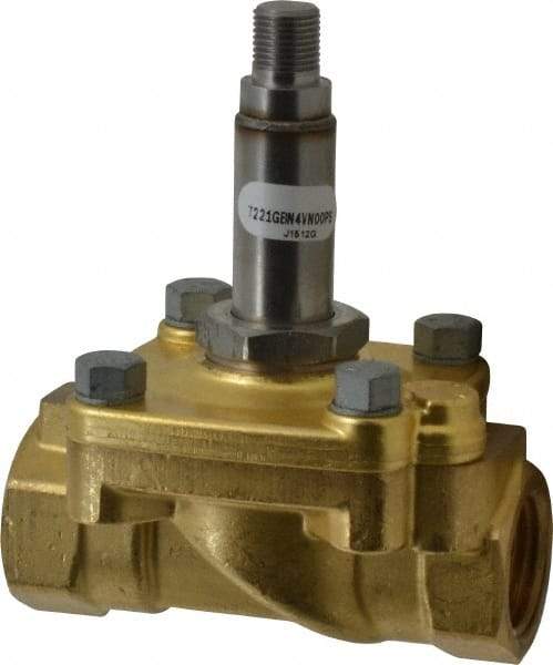 Parker - 1/2" Port, Brass Solenoid Valve - Closed, NBR Seal - Best Tool & Supply