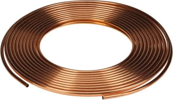 Mueller Industries - 100' Long, 1/2" OD x 3/8" ID, Copper Seamless Tube - 0.049" Wall Thickness, 0.269 Ft/Lb - Best Tool & Supply