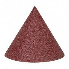 Superior Abrasives - 1-1/2" Diam 80 Grit 60° Included Angle Cone Center Lap - Aluminum Oxide, Medium Grade, Lock Nut Mount - Best Tool & Supply