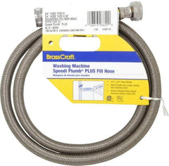 Brass Craft - 3/4" Hose Bibb Inlet, 3/4" Hose Bibb Outlet, Brass Flexible Connector - Braided Stainless Steel, Use with Washers - Best Tool & Supply