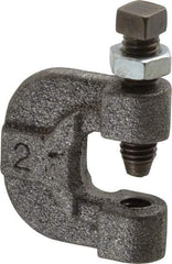 Made in USA - 3/4" Max Flange Thickness, 3/8" Rod C-Clamp with Locknut - 400 Lb Capacity, Ductile Iron - Best Tool & Supply