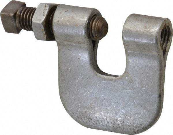 Made in USA - 3/4" Max Flange Thickness, 1/2" Rod C-Clamp with Locknut - 380 Lb Capacity, Carbon Steel - Best Tool & Supply