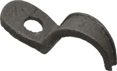 Made in USA - 1/2" Pipe, Malleable Iron, Black Plated" Pipe or Conduit Strap - 1 Mounting Hole - Best Tool & Supply