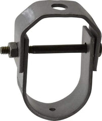 Made in USA - 1-1/4" Pipe, 3/8" Rod, Carbon Steel Adjustable Clevis Hanger - Black Coated, 610 Lb Capacity - Best Tool & Supply