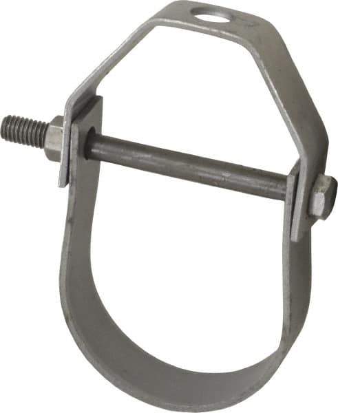 Made in USA - 2-1/2" Pipe, 1/2" Rod, Carbon Steel Adjustable Clevis Hanger - Black Coated, 1,130 Lb Capacity - Best Tool & Supply