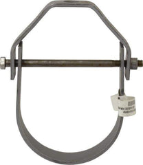 Made in USA - 4" Pipe, 5/8" Rod, Carbon Steel Adjustable Clevis Hanger - Black Coated, 1,430 Lb Capacity - Best Tool & Supply