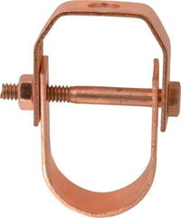 Value Collection - 1-1/4" Pipe, 3/8" Rod, Carbon Steel Adjustable Clevis Hanger - Copper Plated, 250 Lb Capacity - Best Tool & Supply