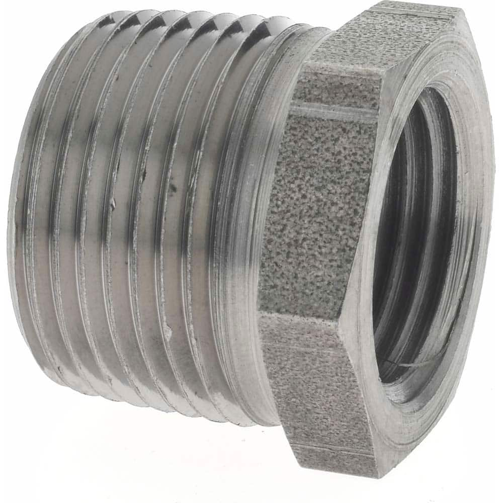 Black Hex Bushing: 3/4 x 1/2″, 150 psi, Threaded Malleable Iron, Black Finish, Class 150