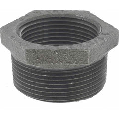 Black Hex Bushing: 1-1/2 x 1-1/4″, 150 psi, Threaded Malleable Iron, Black Finish, Class 150