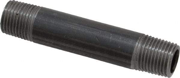 Value Collection - Schedule 40, 1/8" Diam x 2" Long Steel Black Pipe Nipple - Threaded - Best Tool & Supply