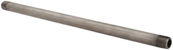 Value Collection - Schedule 40, 1/8" Diam x 8" Long Steel Black Pipe Nipple - Threaded - Best Tool & Supply