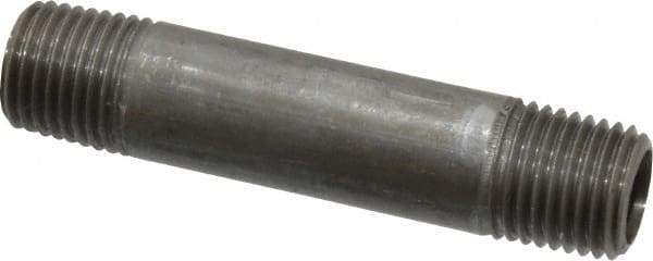 Value Collection - Schedule 40, 1/4" Diam x 2-1/2" Long Steel Black Pipe Nipple - Threaded - Best Tool & Supply