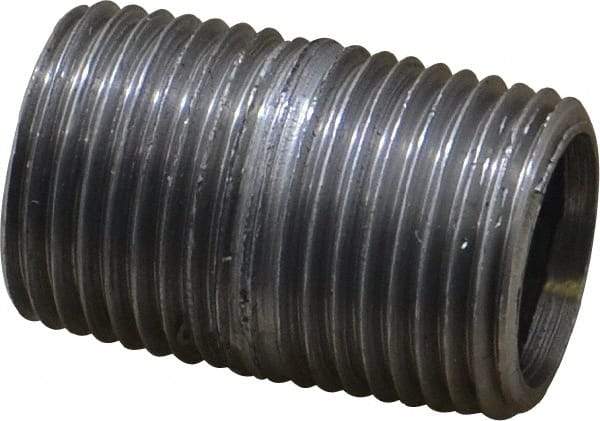 Made in USA - Schedule 40, 3/8" Diam x 1" Long Steel Black Pipe Nipple - Threaded - Best Tool & Supply