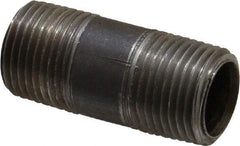 Made in USA - Schedule 40, 3/8" Diam x 1-1/2" Long Steel Black Pipe Nipple - Threaded - Best Tool & Supply