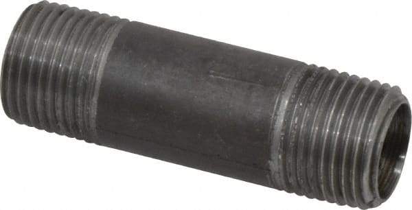 Made in USA - Schedule 40, 3/8" Diam x 2" Long Steel Black Pipe Nipple - Threaded - Best Tool & Supply