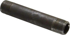 Made in USA - Schedule 40, 3/8" Diam x 3-1/2" Long Steel Black Pipe Nipple - Threaded - Best Tool & Supply