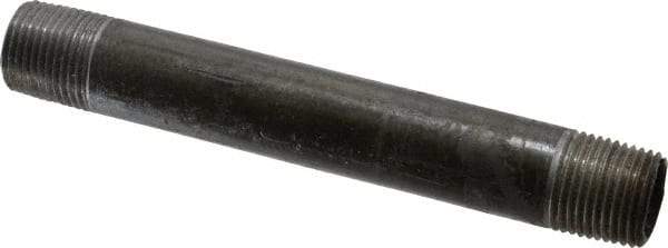 Made in USA - Schedule 40, 3/8" Diam x 4-1/2" Long Steel Black Pipe Nipple - Threaded - Best Tool & Supply