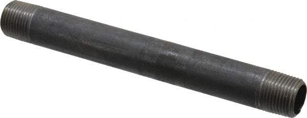 Made in USA - Schedule 40, 3/8" Diam x 5-1/2" Long Steel Black Pipe Nipple - Threaded - Best Tool & Supply