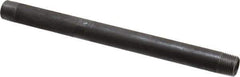 Made in USA - Schedule 40, 3/8" Diam x 8" Long Steel Black Pipe Nipple - Threaded - Best Tool & Supply