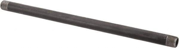 Made in USA - Schedule 40, 3/8" Diam x 12" Long Steel Black Pipe Nipple - Threaded - Best Tool & Supply