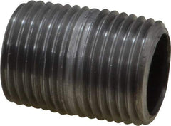 Made in USA - Schedule 40, 1/2" Diam x 1-1/8" Long Steel Black Pipe Nipple - Threaded - Best Tool & Supply