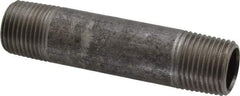 Made in USA - Schedule 40, 1/2" Diam x 3-1/2" Long Steel Black Pipe Nipple - Threaded - Best Tool & Supply