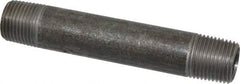 Made in USA - Schedule 40, 1/2" Diam x 4-1/2" Long Steel Black Pipe Nipple - Threaded - Best Tool & Supply