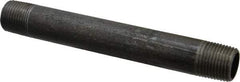 Made in USA - Schedule 40, 1/2" Diam x 6" Long Steel Black Pipe Nipple - Threaded - Best Tool & Supply