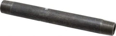 Made in USA - Schedule 40, 1/2" Diam x 7" Long Steel Black Pipe Nipple - Threaded - Best Tool & Supply