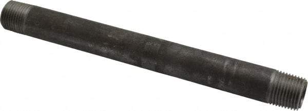 Made in USA - Schedule 40, 1/2" Diam x 8" Long Steel Black Pipe Nipple - Threaded - Best Tool & Supply