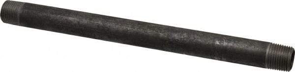 Made in USA - Schedule 40, 1/2" Diam x 10" Long Steel Black Pipe Nipple - Threaded - Best Tool & Supply