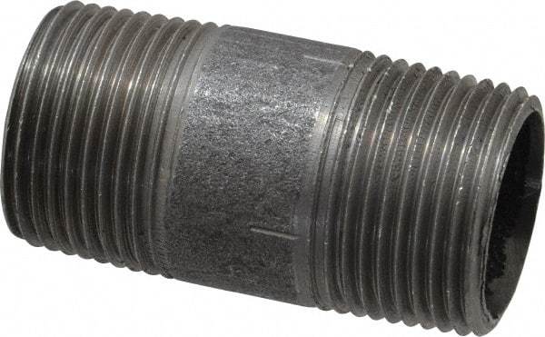 Made in USA - Schedule 40, 3/4" Diam x 2" Long Steel Black Pipe Nipple - Threaded - Best Tool & Supply