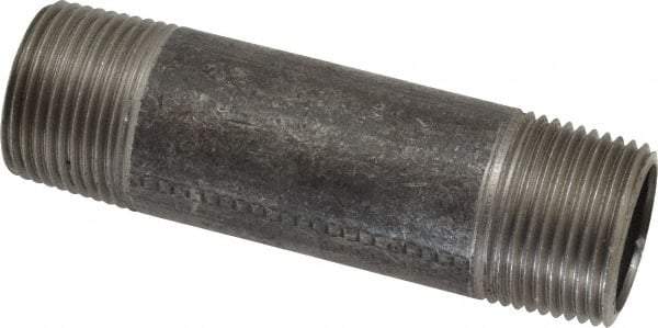 Made in USA - Schedule 40, 3/4" Diam x 3-1/2" Long Steel Black Pipe Nipple - Threaded - Best Tool & Supply