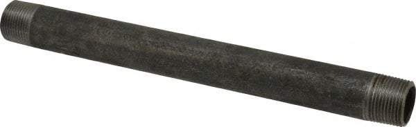 Made in USA - Schedule 40, 3/4" Diam x 10" Long Steel Black Pipe Nipple - Threaded - Best Tool & Supply