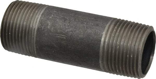 Made in USA - Schedule 40, 1" Diam x 3-1/2" Long Steel Black Pipe Nipple - Threaded - Best Tool & Supply