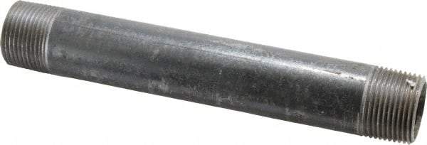 Made in USA - Schedule 40, 1" Diam x 8" Long Steel Black Pipe Nipple - Threaded - Best Tool & Supply