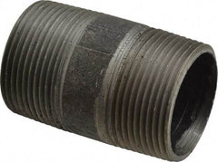 Made in USA - Schedule 40, 1-1/4" Diam x 2-1/2" Long Steel Black Pipe Nipple - Threaded - Best Tool & Supply