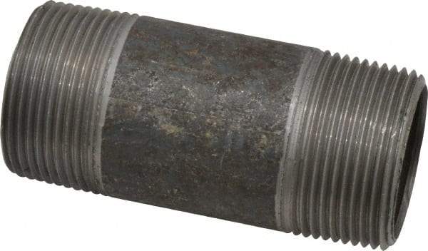 Made in USA - Schedule 40, 1-1/4" Diam x 3" Long Steel Black Pipe Nipple - Threaded - Best Tool & Supply