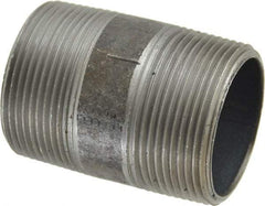 Made in USA - Schedule 40, 1-1/2" Diam x 2-1/2" Long Steel Black Pipe Nipple - Threaded - Best Tool & Supply