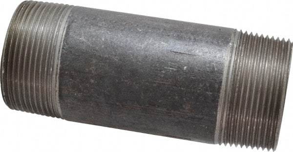 Made in USA - Schedule 40, 1-1/2" Diam x 4-1/2" Long Steel Black Pipe Nipple - Threaded - Best Tool & Supply