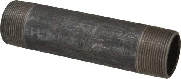 Made in USA - Schedule 40, 1-1/2" Diam x 7" Long Steel Black Pipe Nipple - Threaded - Best Tool & Supply