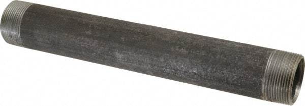 Made in USA - Schedule 40, 1-1/2" Diam x 12" Long Steel Black Pipe Nipple - Threaded - Best Tool & Supply