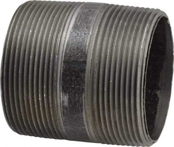 Made in USA - Schedule 40, 2" Diam x 2-1/2" Long Steel Black Pipe Nipple - Threaded - Best Tool & Supply