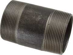 Made in USA - Schedule 40, 2" Diam x 3-1/2" Long Steel Black Pipe Nipple - Threaded - Best Tool & Supply