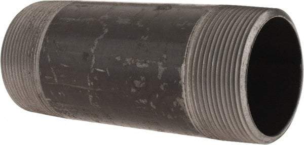 Made in USA - Schedule 40, 2" Diam x 5-1/2" Long Steel Black Pipe Nipple - Threaded - Best Tool & Supply