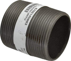 Made in USA - Schedule 40, 2-1/2" Diam x 3" Long Steel Black Pipe Nipple - Threaded - Best Tool & Supply